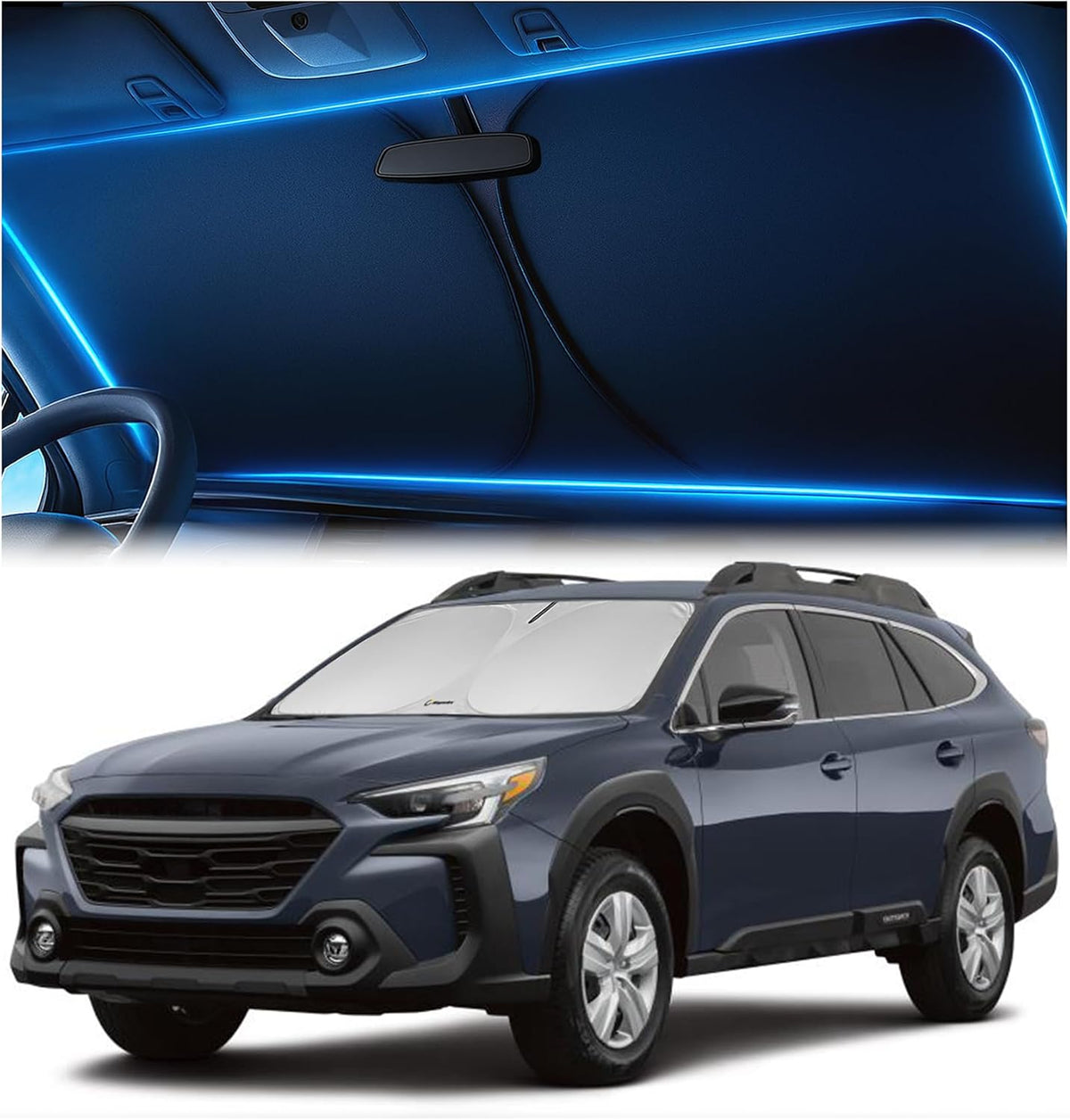 Magnelex Windshield Sun Shade for GMC Sierra 1500 2500 3500 (SLT AT4 Denali) 2019-2026, Foldable Car Window Sunshade, Heat & UV Visor Cover, Reflective Front Shades Accessories