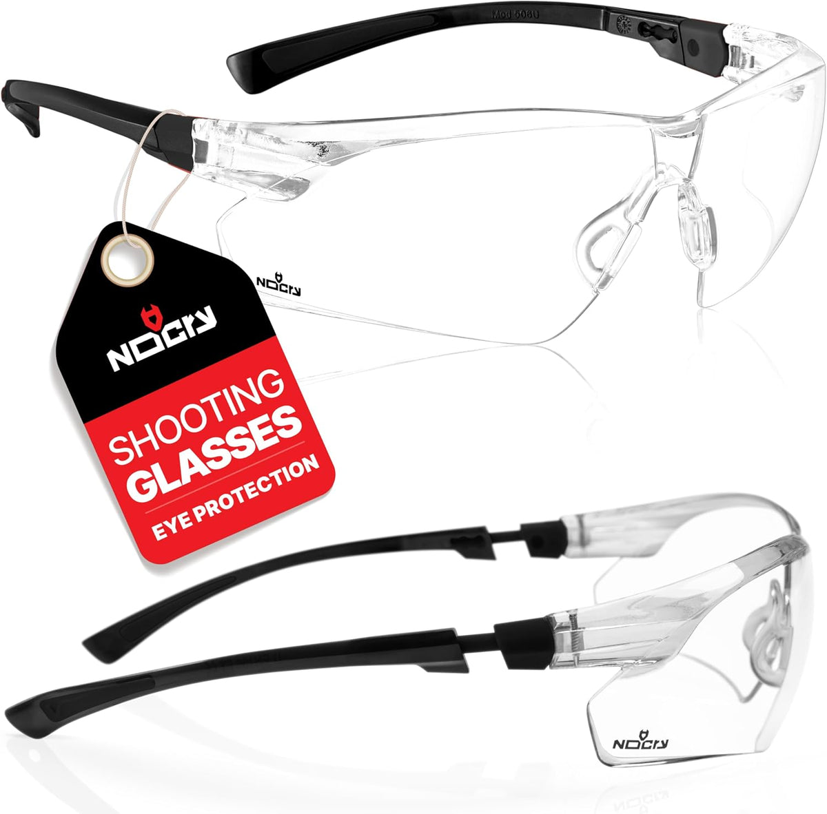 NoCry Clear Safety Glasses for Men and Women with Anti-Fog and Scratch Resistant Wrap Around Lenses, Adjustable Temples and Nose Pads — ANSI Z87 Certified Protective Eyewear with 100% UV Shielding