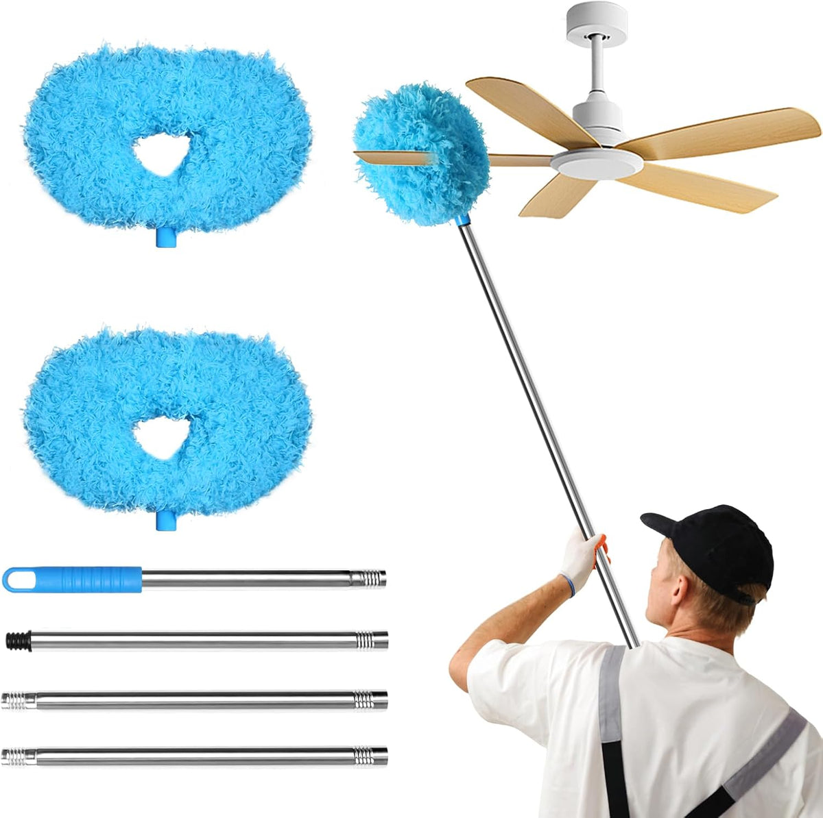 Storystore Ceiling Fan Cleaner Duster, Adjustable Microfiber Duster