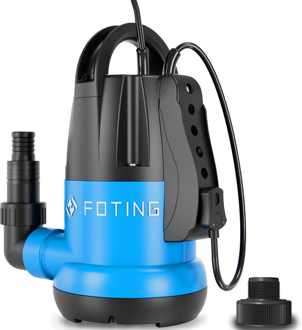 FOTING 1HP Sump Pump 4600GPH Clean/Dirty Submersible Water Pump