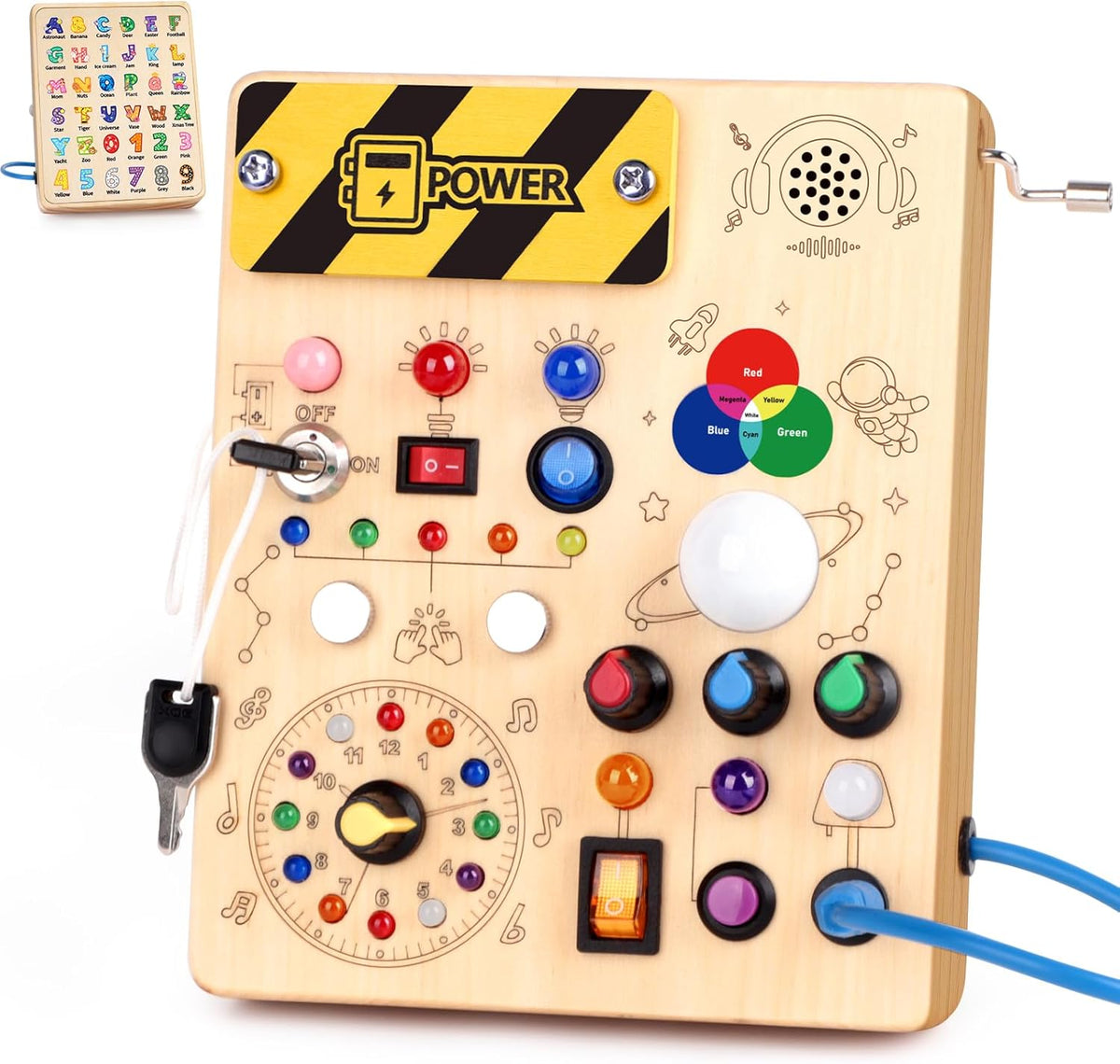 Grarain Busy Board for Toddlers - Montessori Educational Toy for 1-3 Year Old Boys & Girls | Travel-Friendly Sensory Learning Activity | Ideal for Kids with Autism(Clocks Busy Board)