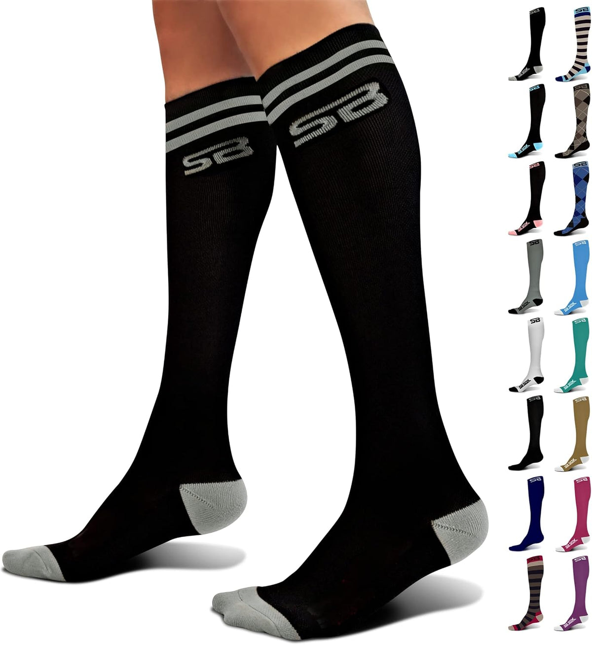 SB SOX Compression Socks for Men & Women (20-30mmHg)