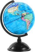 KISEER 8 Inch World Globe with Stand Rotating Earth Spinning Globe for Kids Geography Classroom Education or Decorations (Blue)