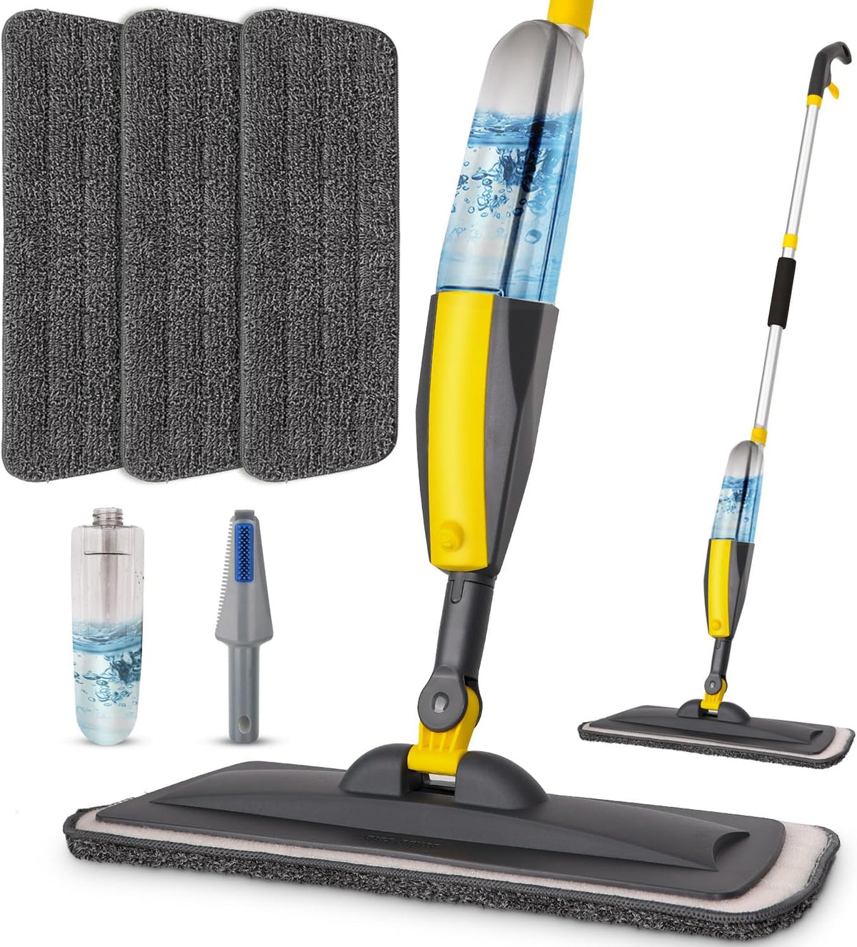 Wet Spray Mop for Floor Cleaning with 14 oz Bottle & 3 Microfiber Pads