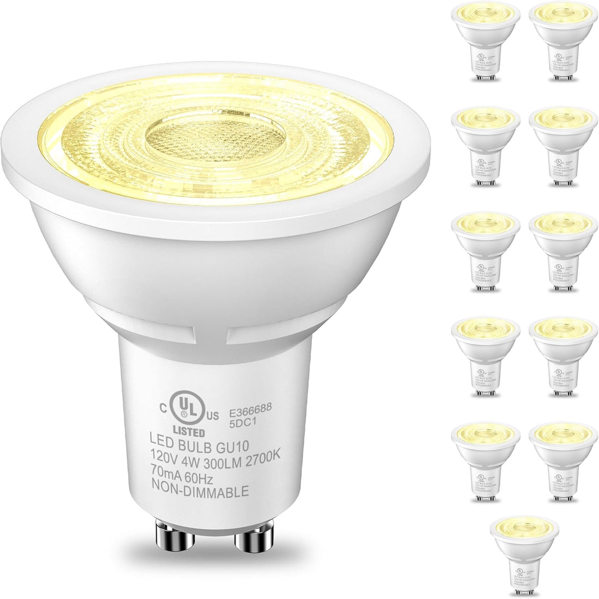 TJOY GU10 LED Bulbs, MR16 Track Light Bulbs, 4W 5000K Daylight, 6 Pack