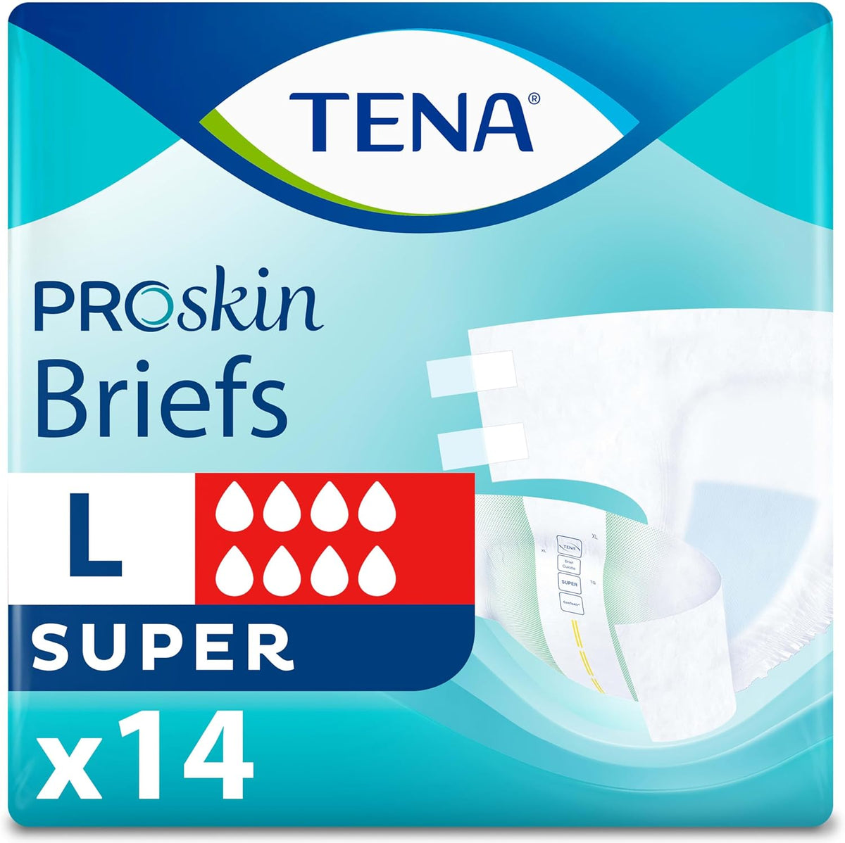 TENA Proskin Super Briefs, Incontinence Adult Diapers, Unisex, Large, 56 ct