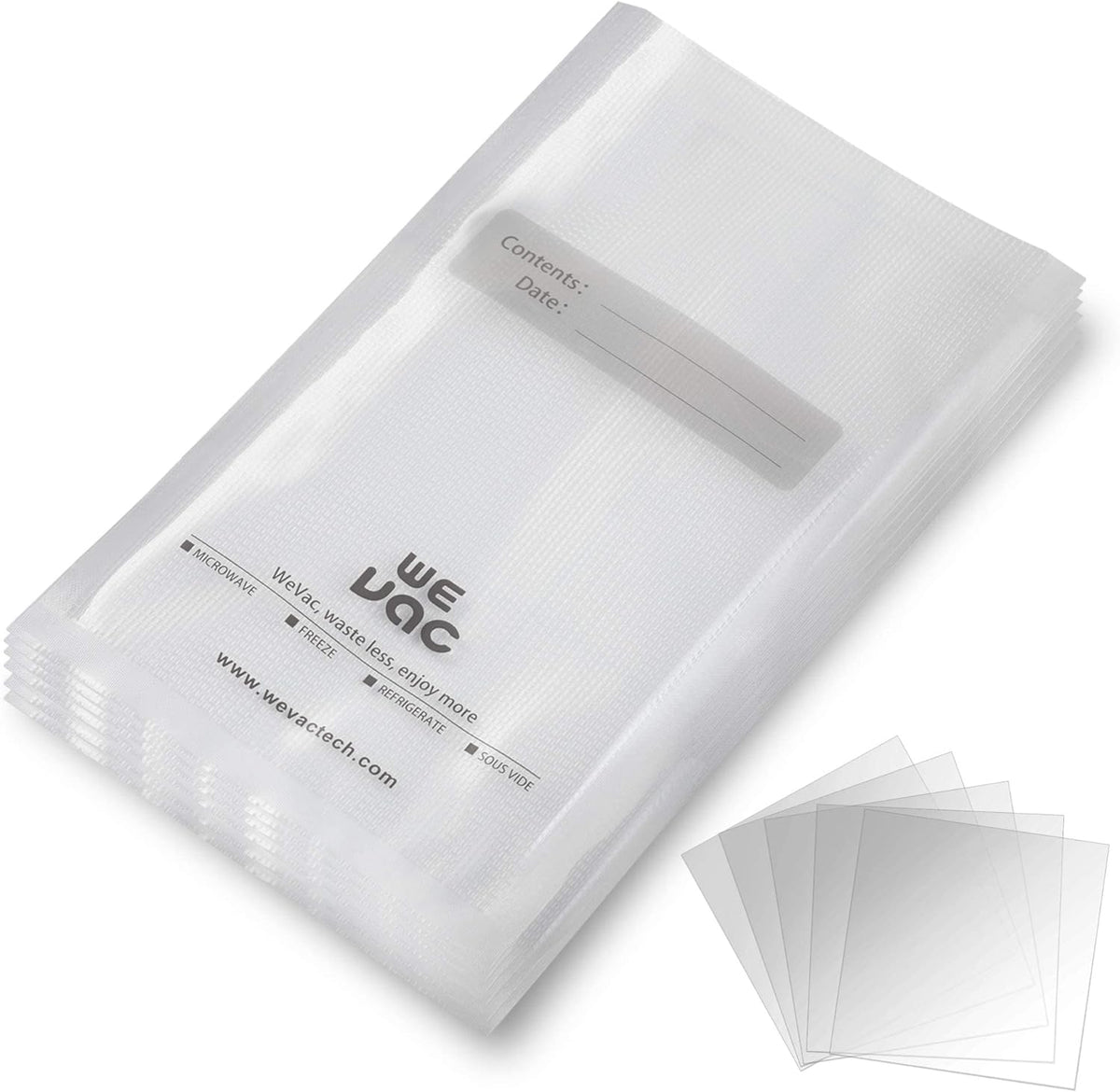 Wevac Vacuum Sealer Bags 8x12" 100 Quart for Food Saver Vacuum Seal machine