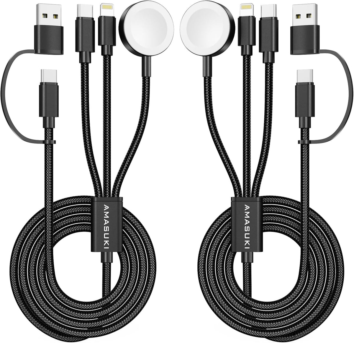 Travel Essentials,3 in 2 USB C Cable for Apple Watch Charger,iPhone Charger,Multi Charging Cable,Cruise Vacation Camping Essentials for iWatch Series 11-2/Ultra,iPhone 17-12,Car Accessories,Grey-6FT