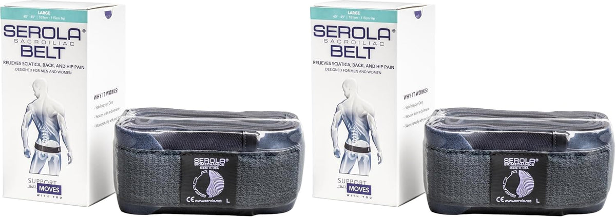 Serola Sacroiliac Belt for SI Joint Dysfunction – (Medium fits 34” to 40”) Lower Back, Pelvic & Hip brace for Women & Men | Non-Slip, Adjustable & Breathable Brace