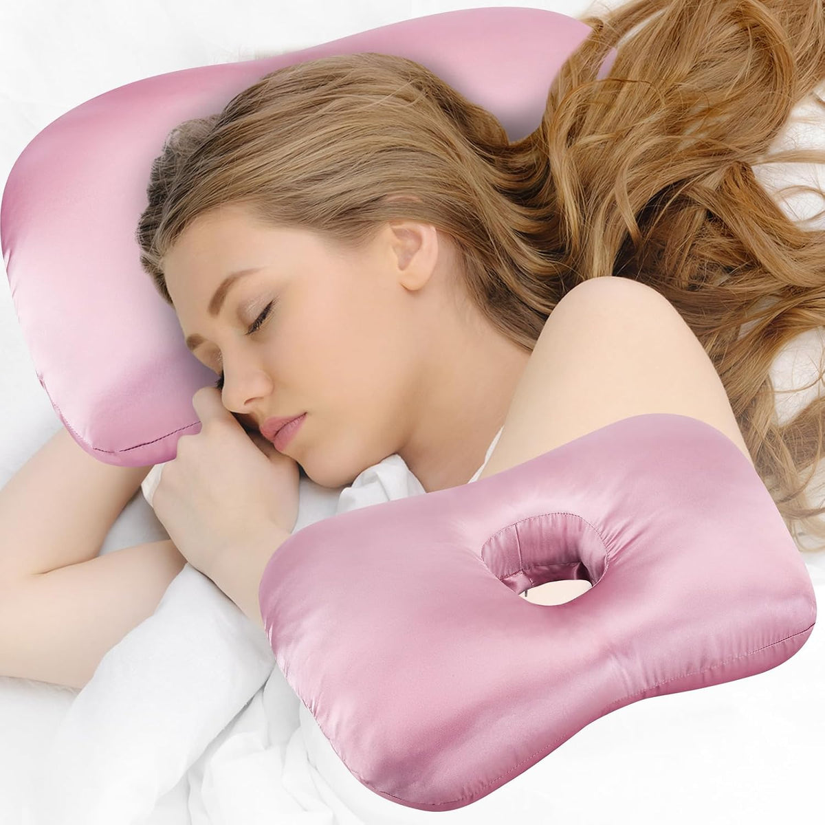 Ear Piercing Pillow, Ear Pillow with Ear Hole for Side Sleepers