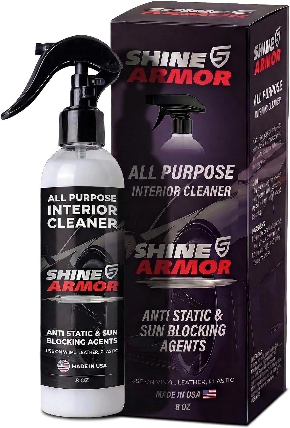 SHINE ARMOR Fortify Quick Coat - 8oz Ceramic Waterless Detailer Spray | 3-in-1 Wash, Wax & Nano-Ceramic Coating | Mirror Shine, Zero Streaks, No Dust Residue | 6-12 Month Protection | Made in USA