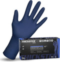 Thickster Powder-Free Exam Grade Latex Disposable Gloves. Blue, 14 mil Thickness, 12" Length. Single Use. Pack of 50.