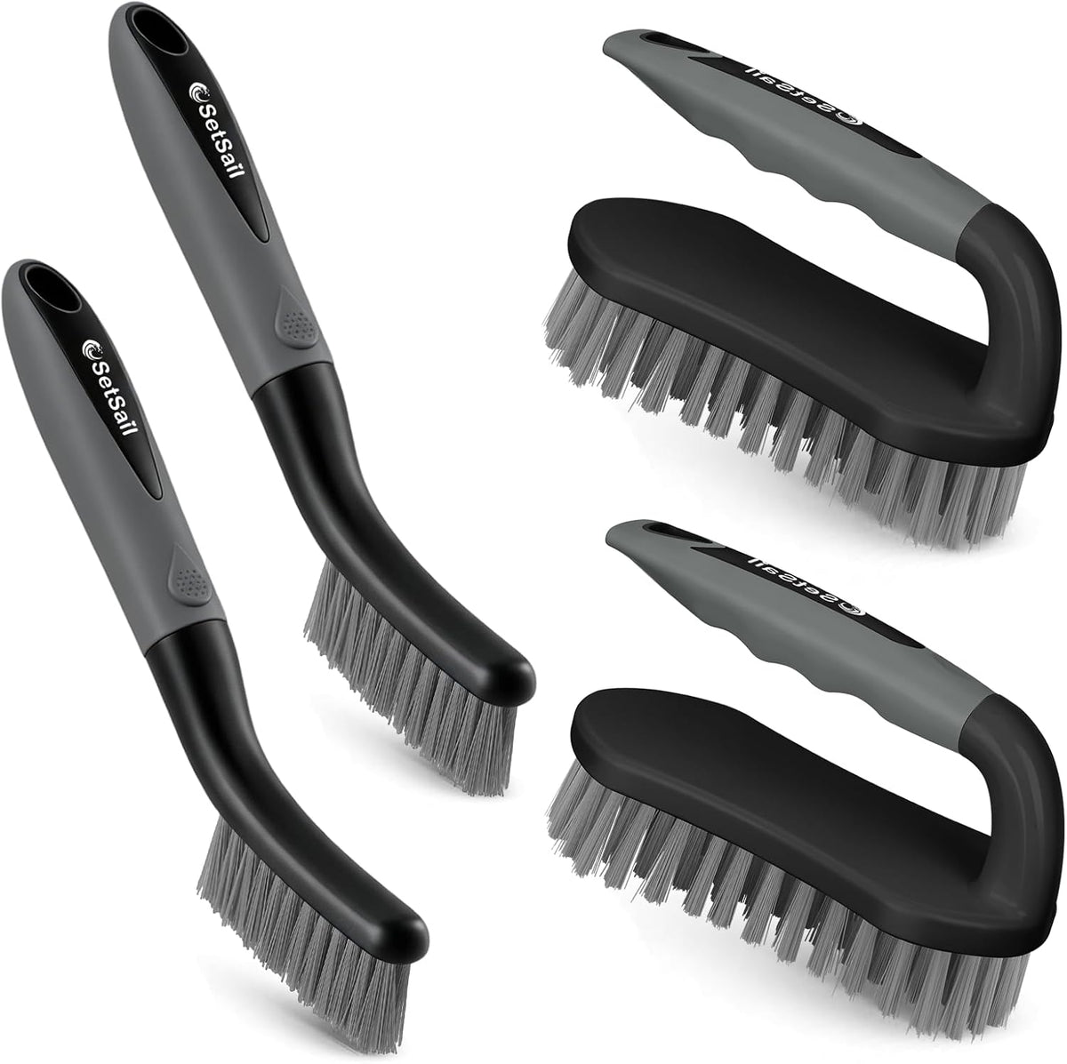 SetSail Scrub Brush, Heavy-Duty Scrub Brushes for Cleaning with Stiff Bristles Cleaning Brush for Shower, Bathroom, Carpet, Kitchen and Bathtub Scrubber - 2 Pack