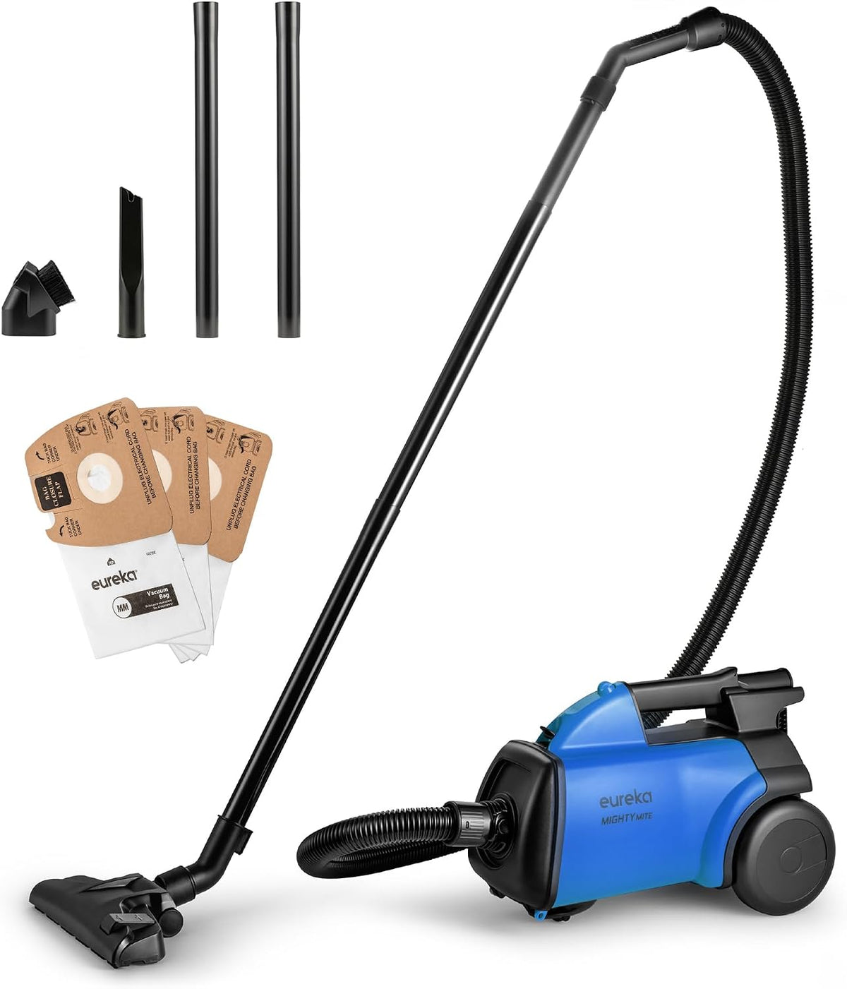 Eureka 3670M Canister Cleaner, Lightweight Powerful Vacuum for Carpets and Hard Floors, w/ 5bags,Yellow