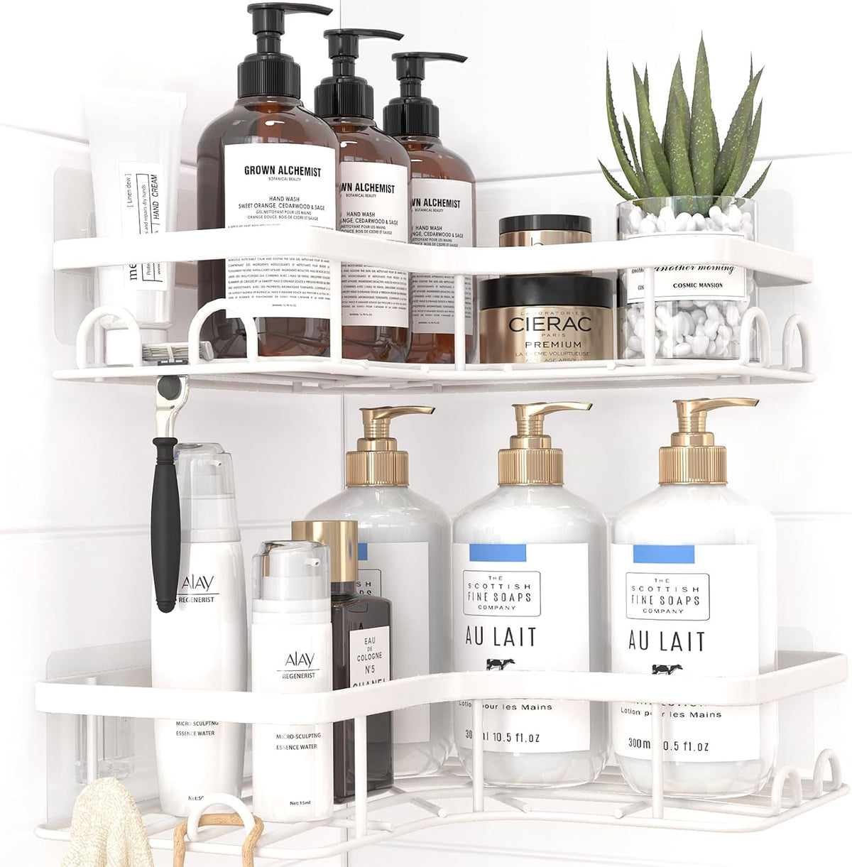 Sakugi Black Corner Shower Caddy Adhesive No Drilling Bathroom Shelves