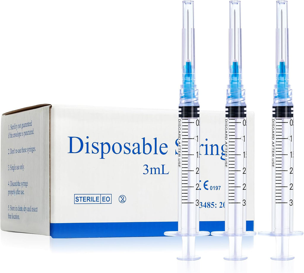 Disposable 1ml syringe with 25G 1inch Lab Supplies, Individually Packaged 50Pack