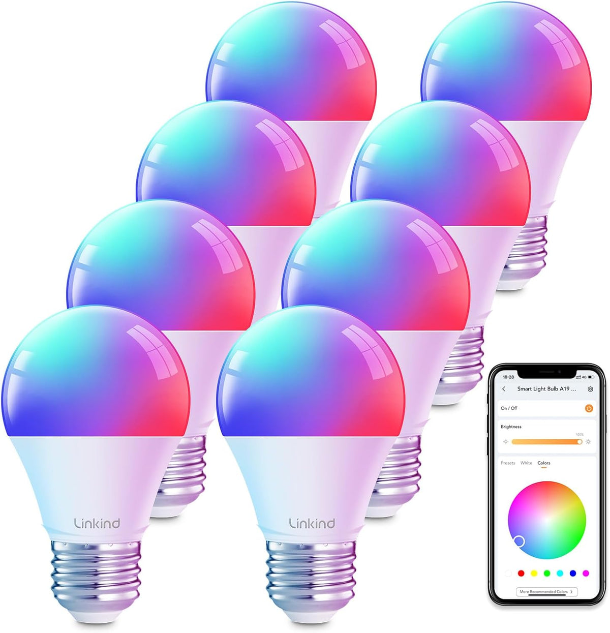 Linkind Smart Light Bulbs, Work with Alexa, Google Home, AiDot