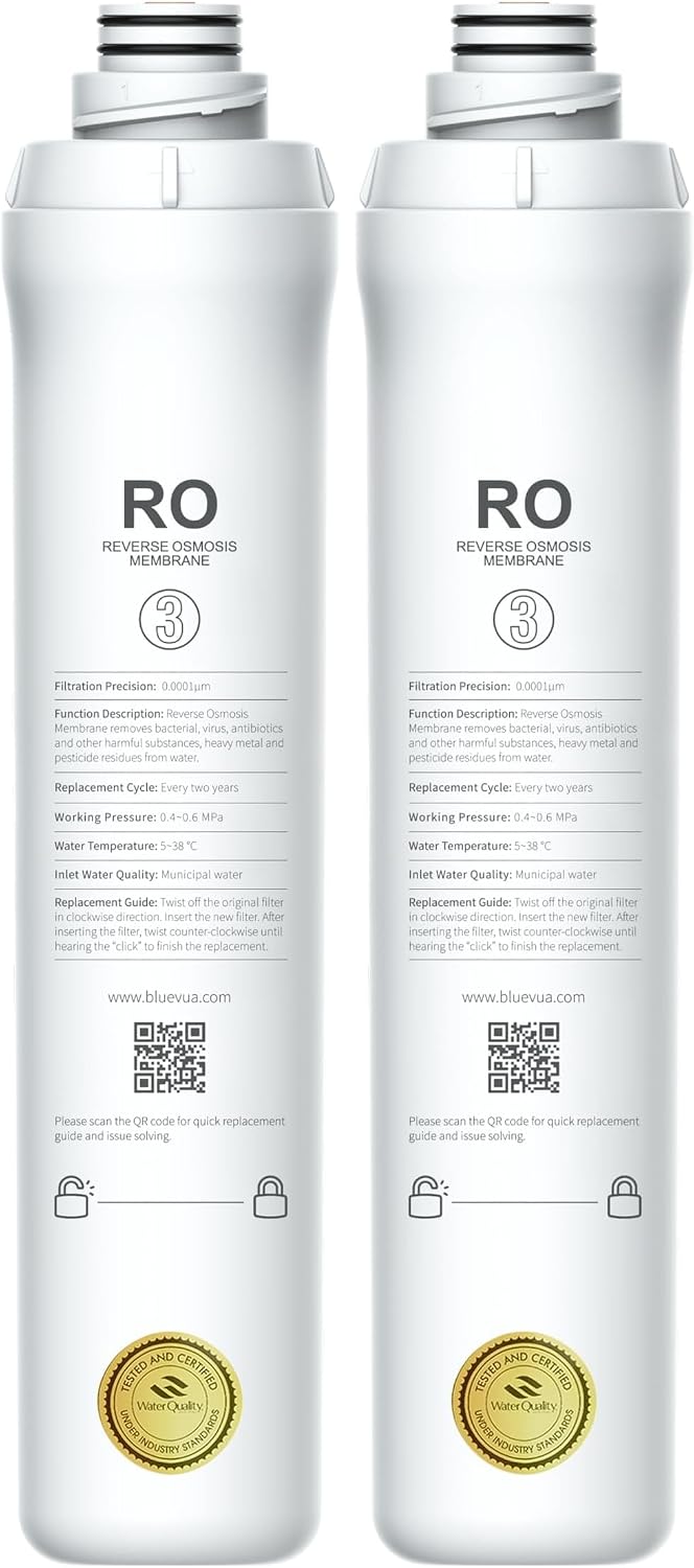 Bluevua Official RO100ROPOT 4-Pack Replacement Filter Set