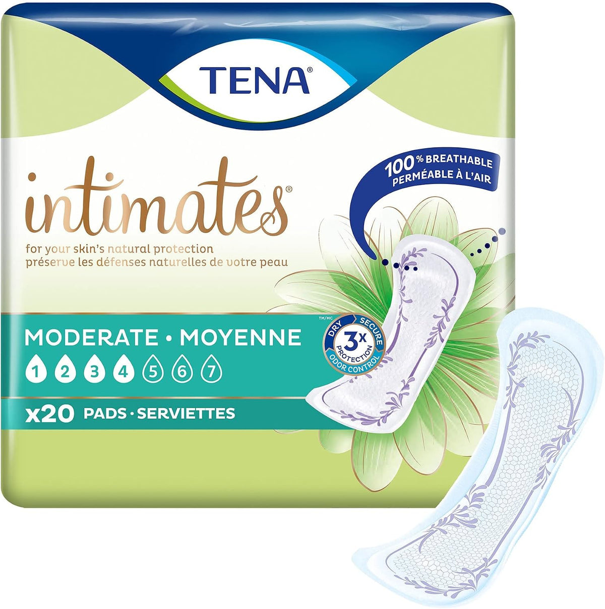TENA Sensitive Care Moderate Incontinence Pads for Women, Regular, 216 ct