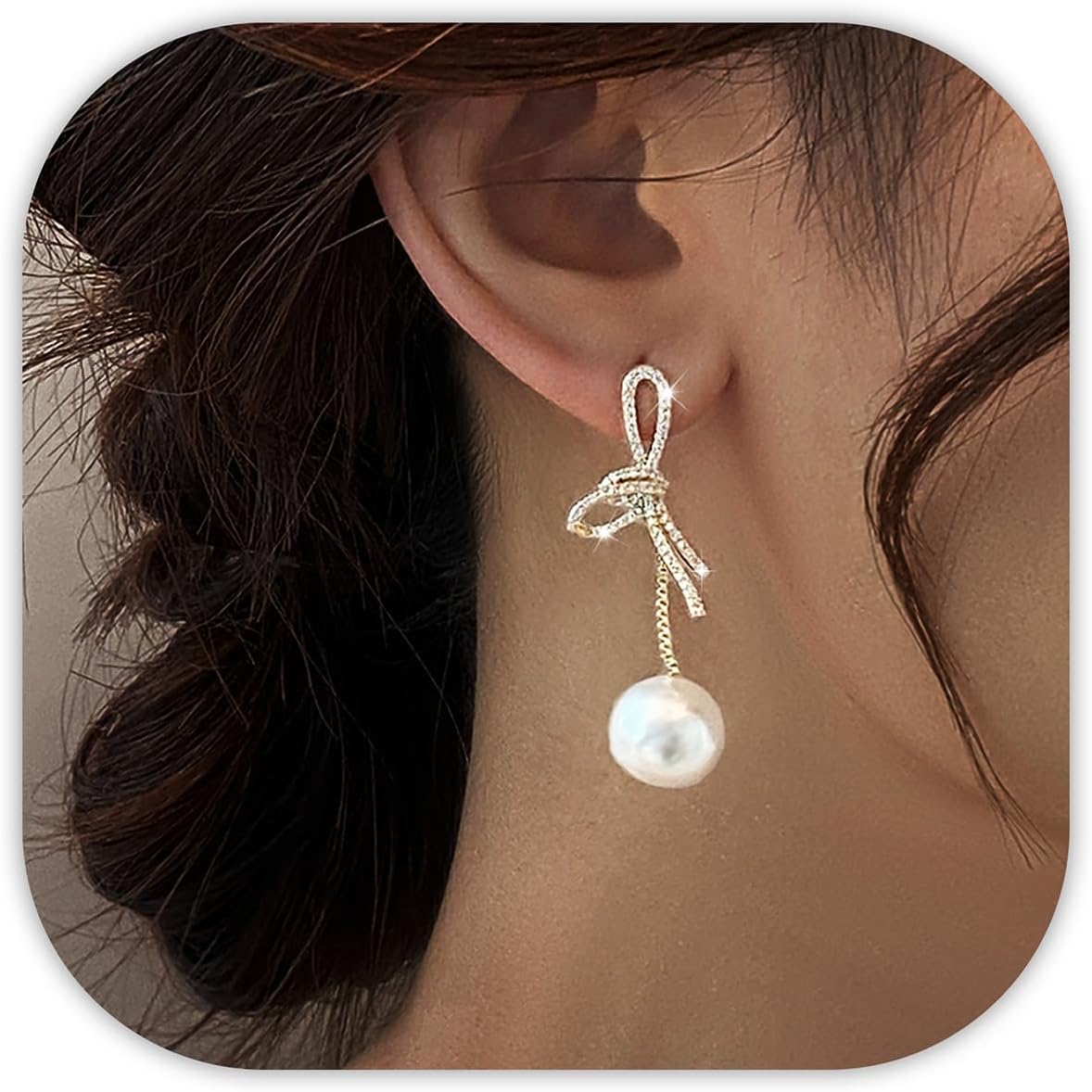 Trinckle Pearl Earrings for Women Drop Jewelry Bride Wedding Accessories