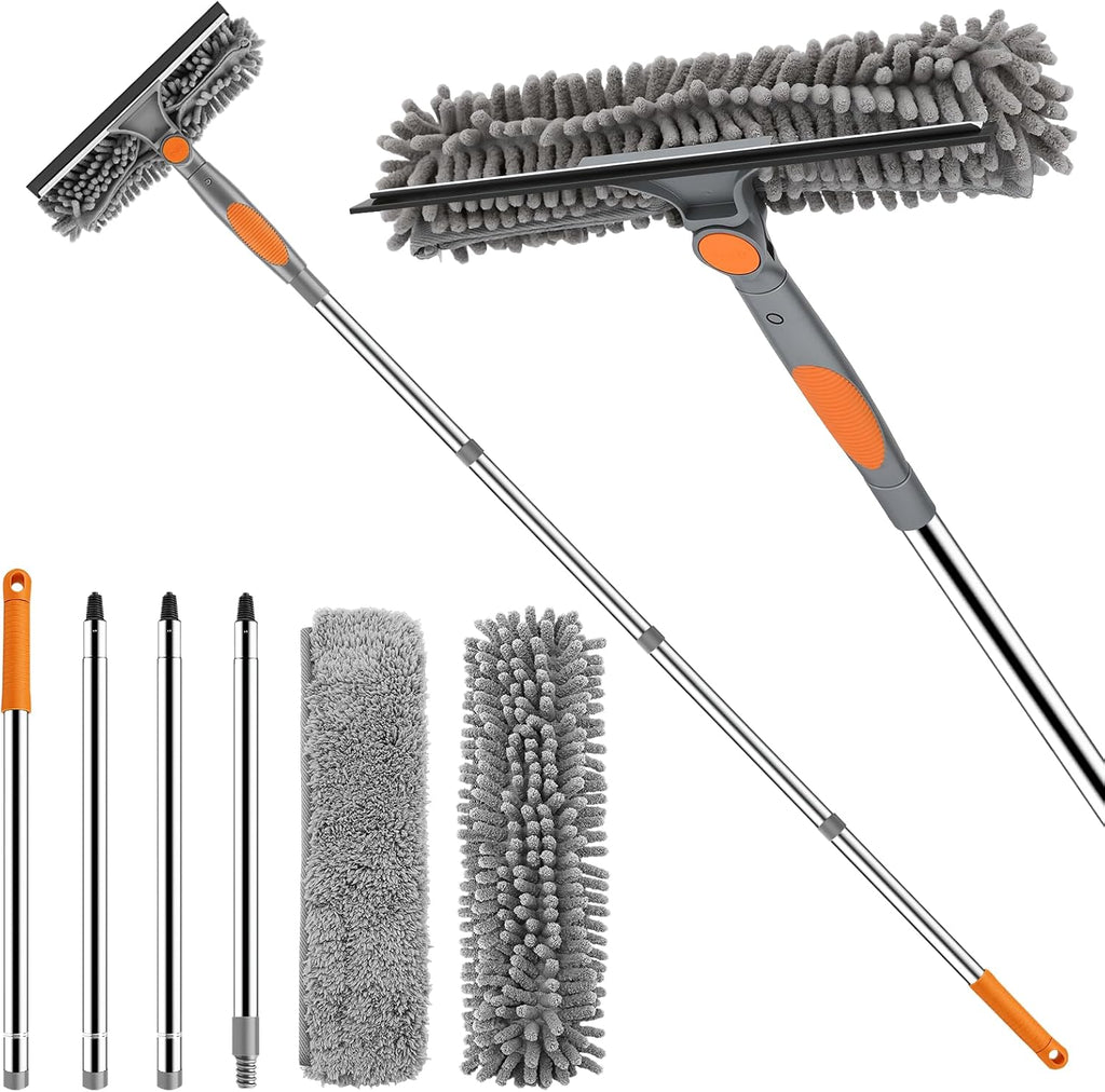 SetSail Window Squeegee with 66in Extension Pole 2-in-1 Window Cleaning Kit