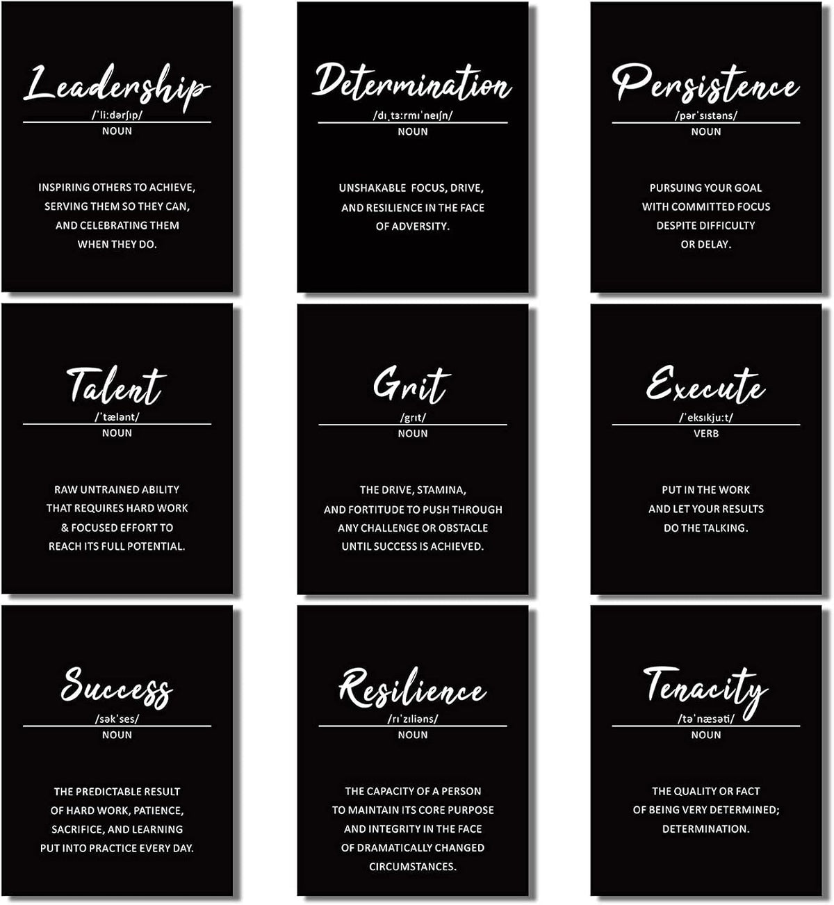 Outus 9 Inspirational Wall Art Prints for Classroom Office, 8x10, Unframed