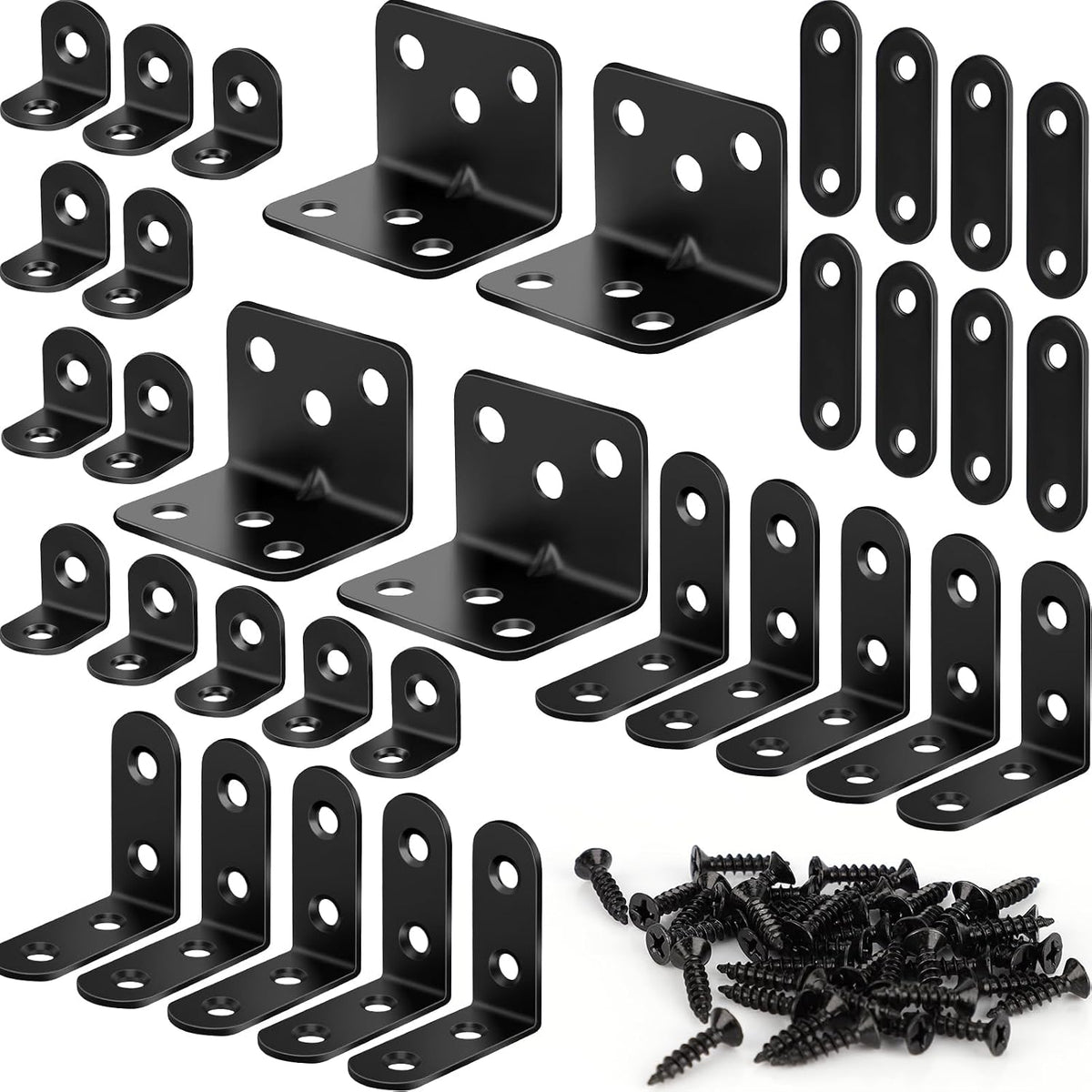 26 Pack L Bracket Corner Brace Kit, 3 Sizes Stainless Steel Corner Bracket