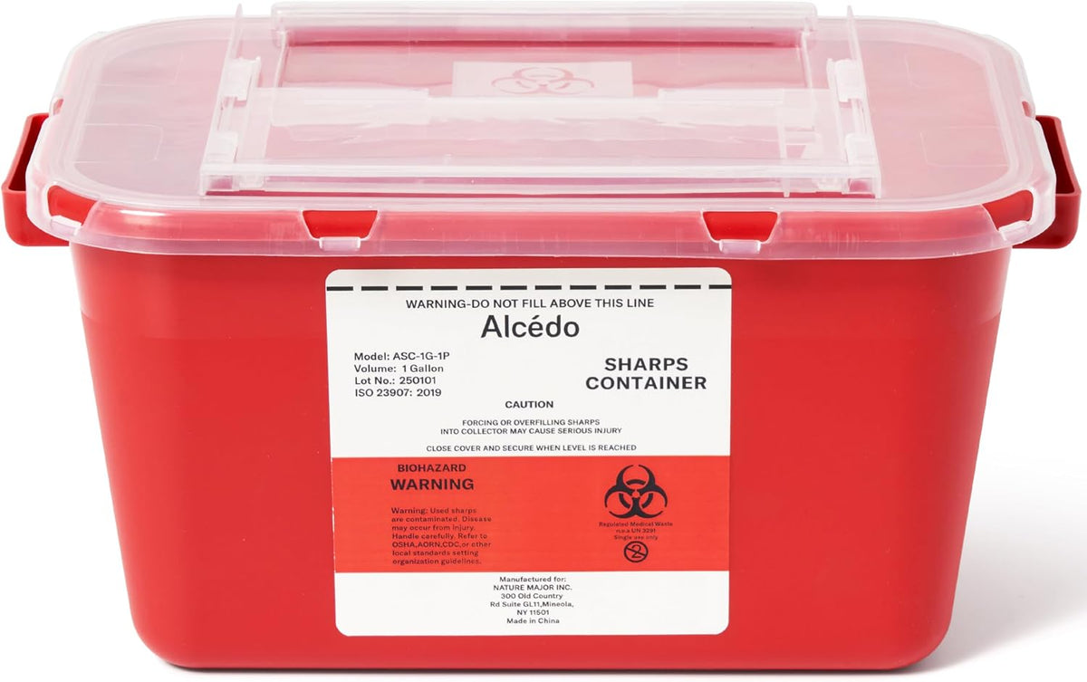 Alcedo Large Sharps Container 2 Gallon (2-Pack) Home & Professional Use