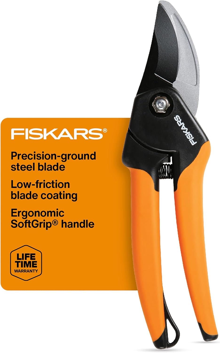 Fiskars Bypass Pruning Shears, 5/8" Cut Capacity Garden Clippers