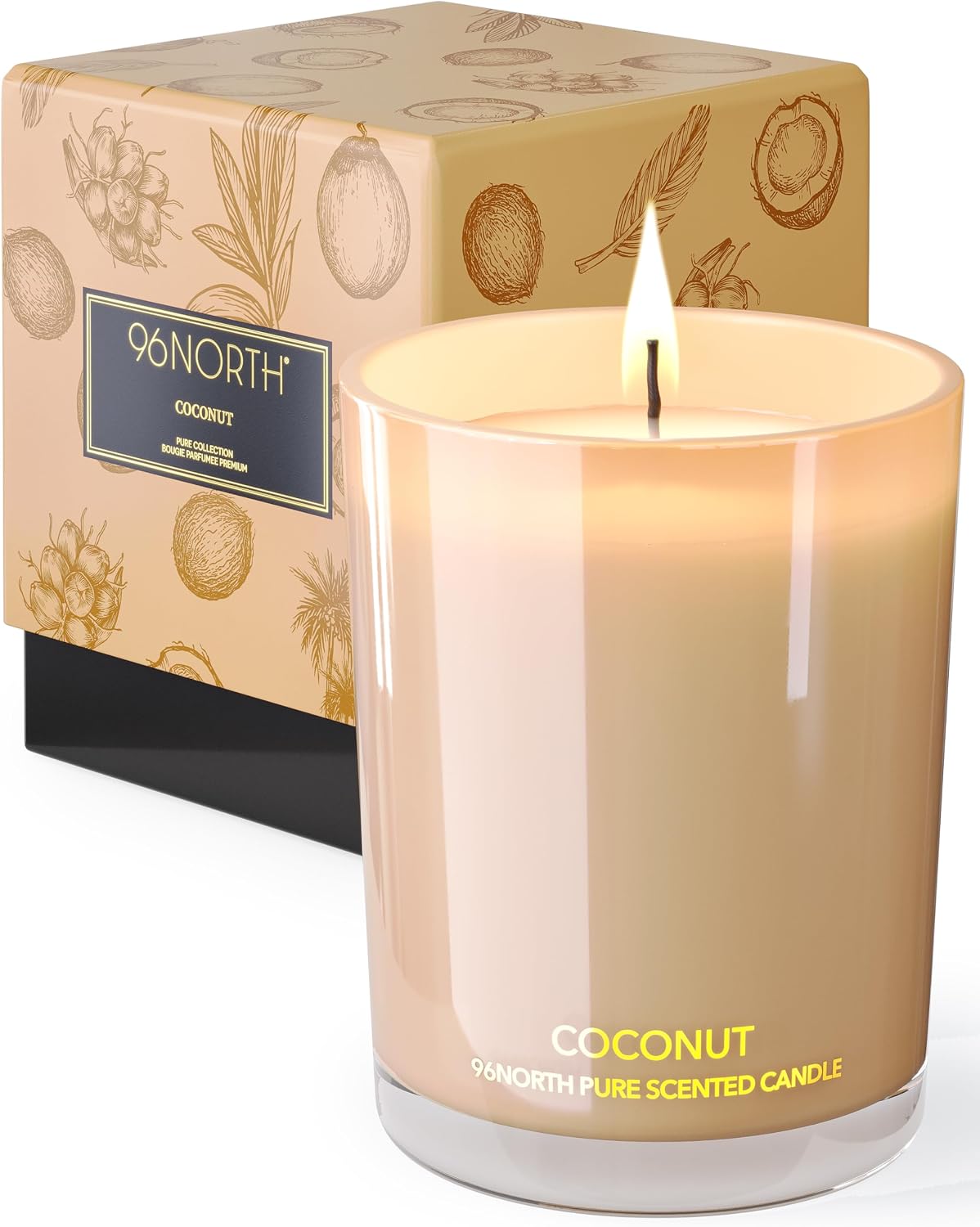 96NORTH Luxury Vanilla Soy Candles | Large 3 Wick Jar Candle | Up to 50 Hours Burning Time | 100% Natural Soy Wax | Relaxing Aromatherapy Aesthetic Candle | Housewarming Gift for Men and Women