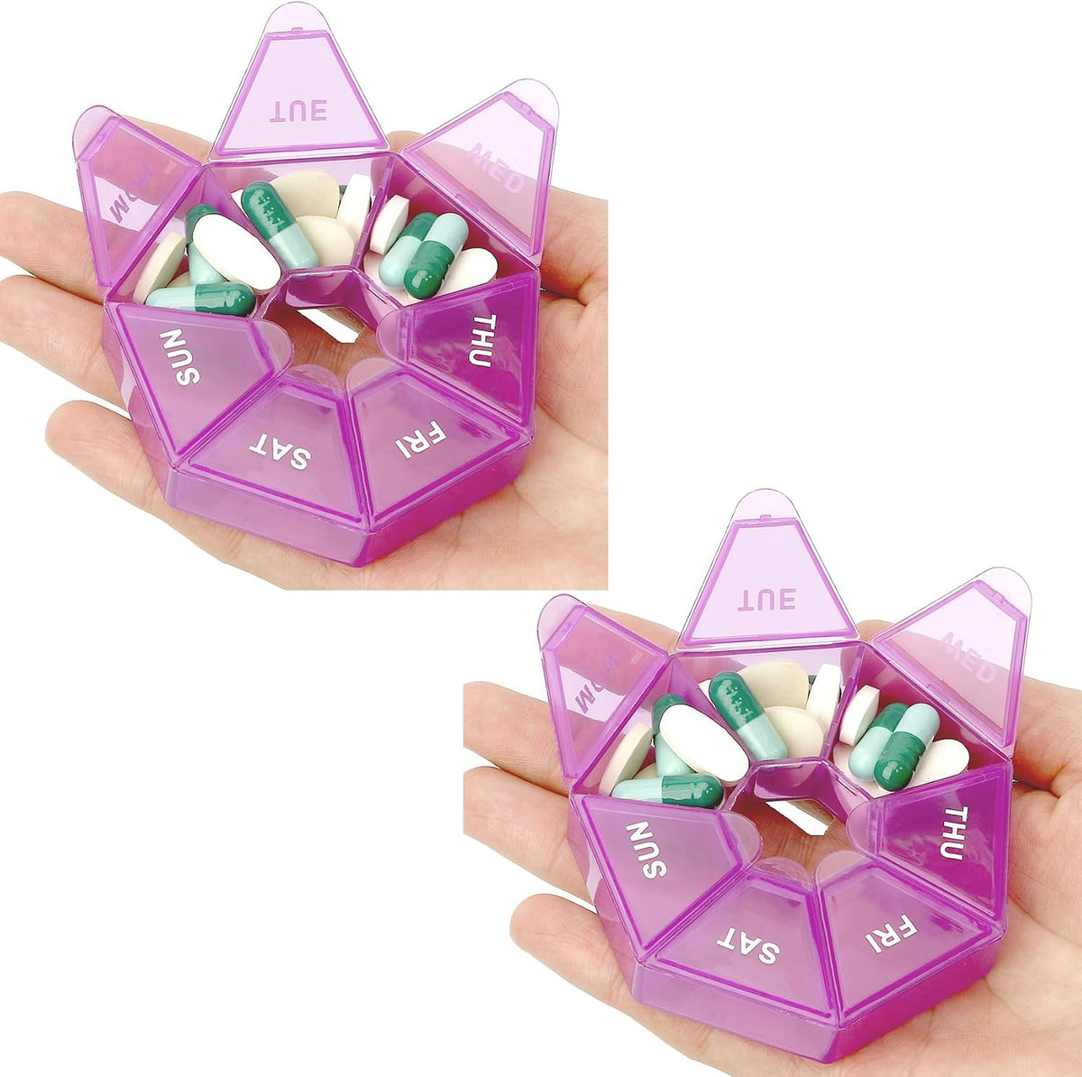 Pill Organizer, Pill Box, Small Pill Case, Medicine Pill Organizer 1 Time a Day, Weekly Pill Organizer, Pill Container, Pill Holder, Daily Pill Organizer Travel Pill Organizer 7 Day (Black)