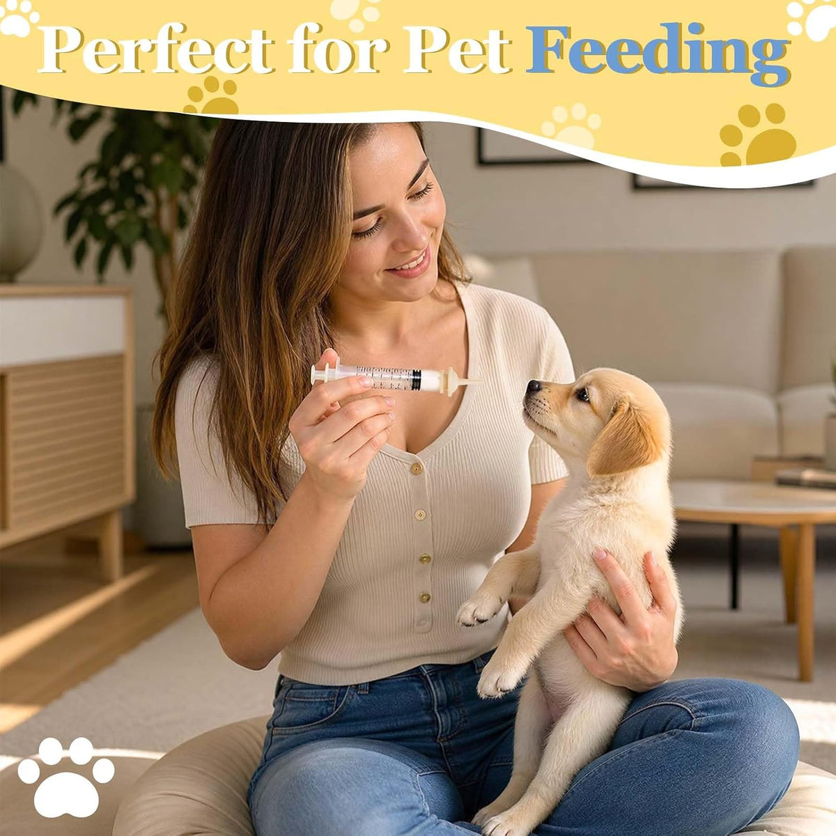 Pet Feeding Nipple and Syringes, Silicone Feeding Tools for Newborn Kittens, Puppies, Rabbits, Small Animals
