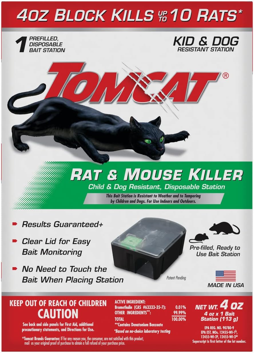 Tomcat Rat & Mouse Killer, Child & Dog Resistant, Disposable Station, 8 oz.