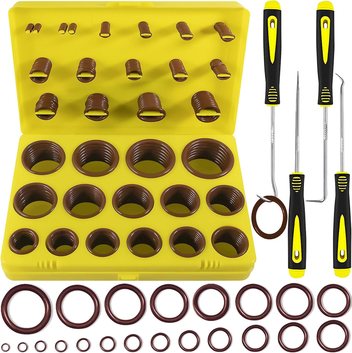 XBVV 1020 Pcs O Ring Kit 20 Size Nitrile Rubber O Ring Assortment Set for Car Auto Vehicle Repair Faucet Plumbing Air or Gas Sealing Connections Resist Oil and Heat