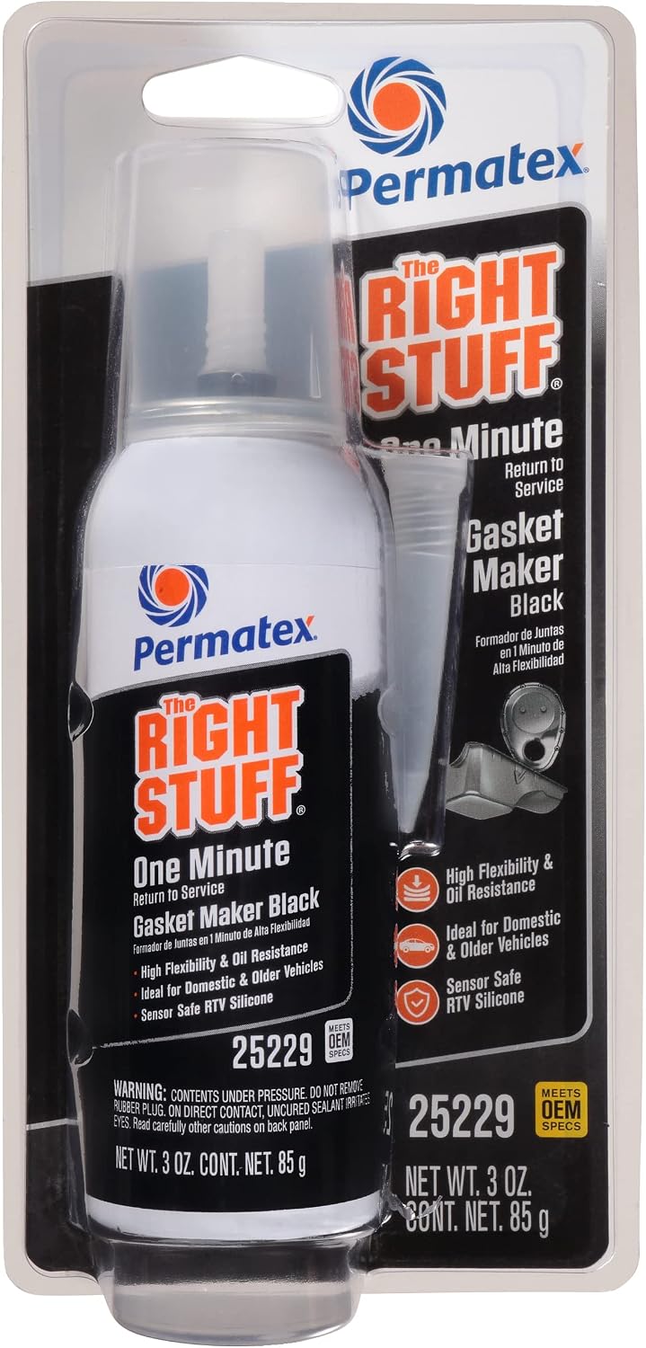 Permatex 82180 Ultra Black Maximum Oil Resistance RTV Silicone Gasket Maker, Sensor Safe and Non-Corrosive, for High Flex and Oil Resistant Applications 3 oz