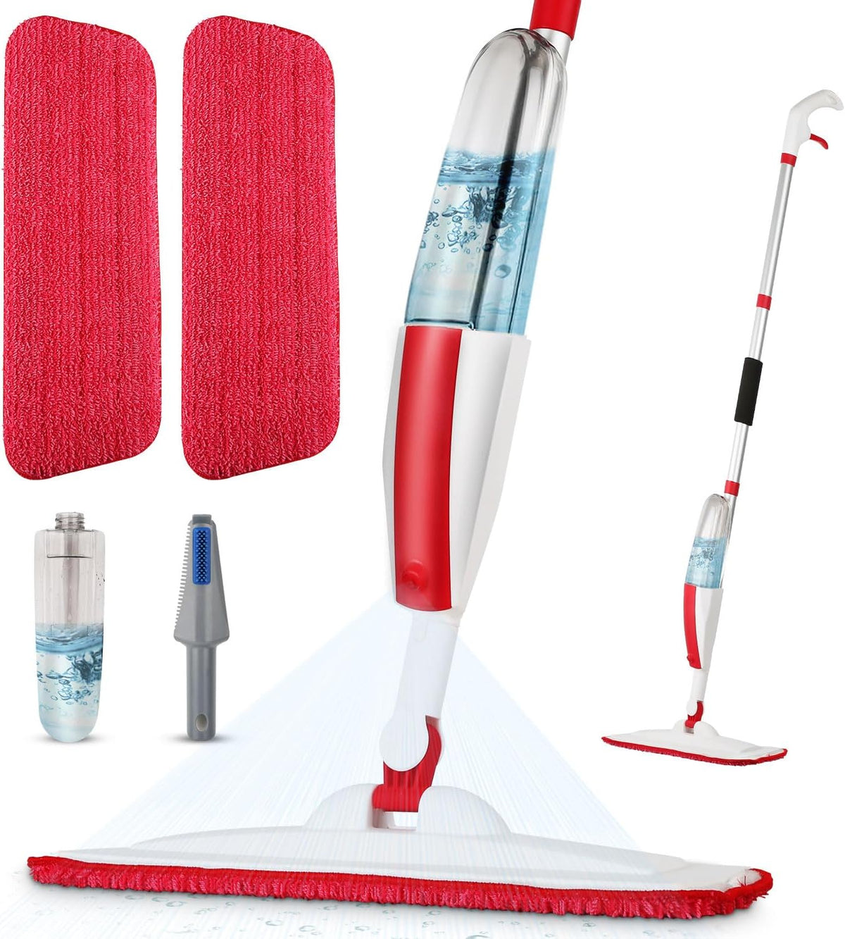 Wet Spray Mop for Floor Cleaning with 14 oz Bottle & 3 Microfiber Pads
