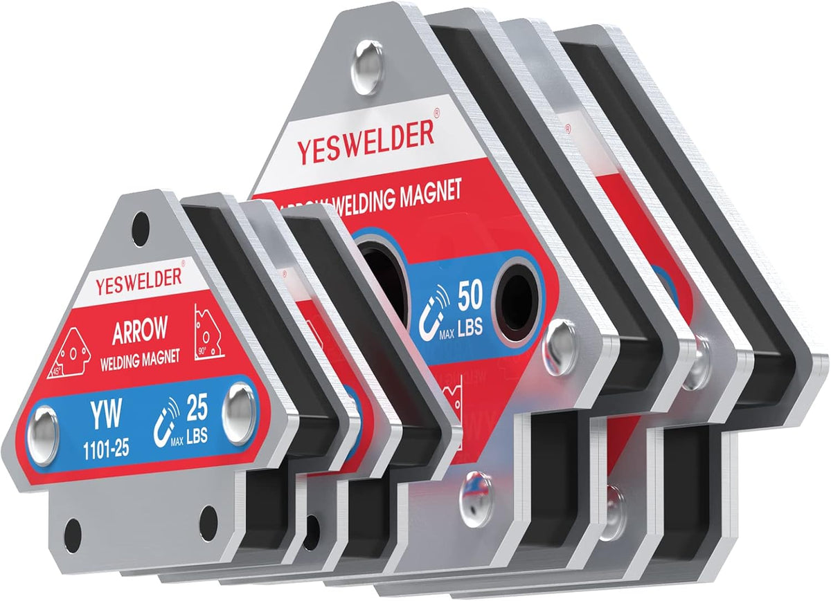 YESWELDER 4-Pc Welding Magnet Set, 50 lb Holding Power Welding Accessories