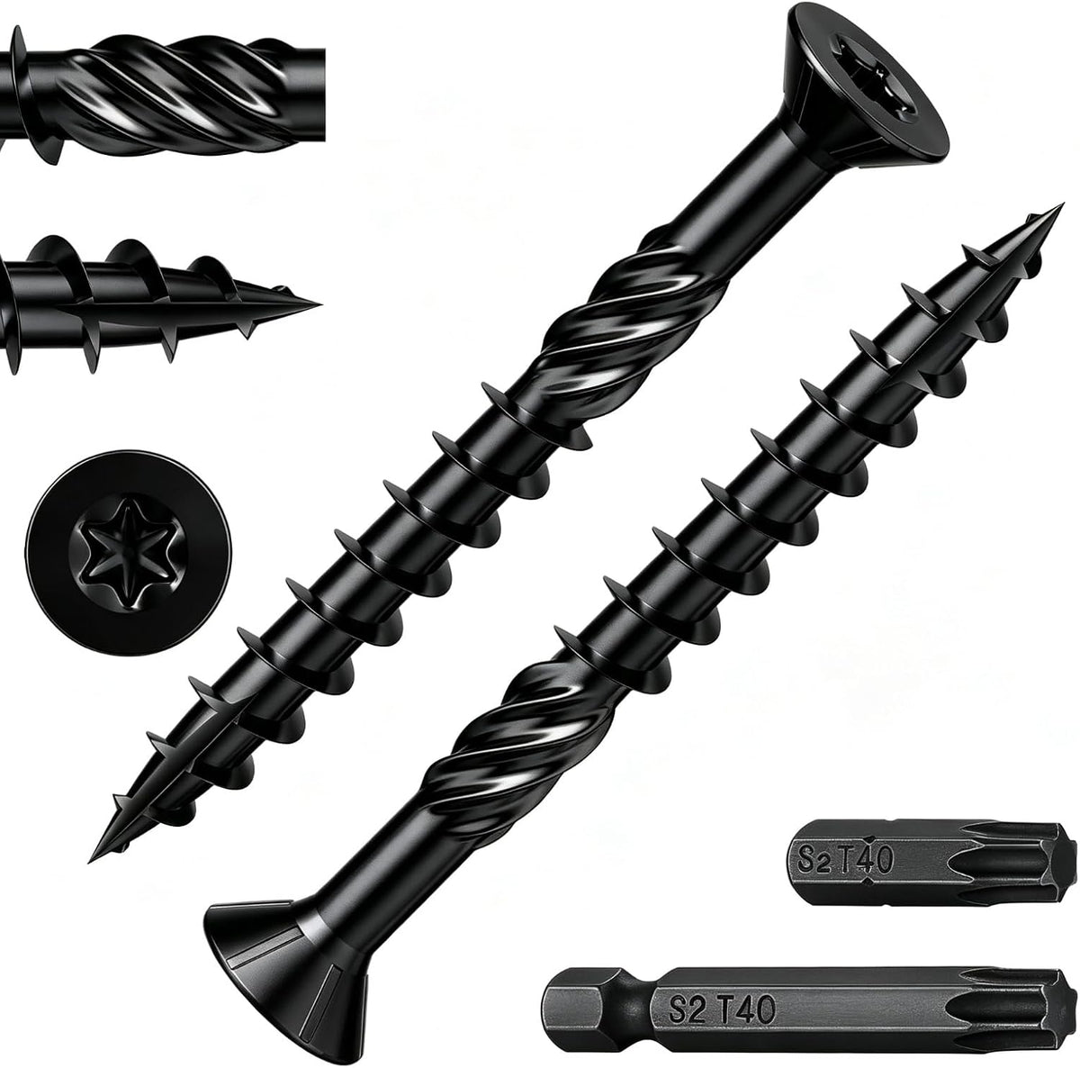 Wensilon #10 * 3" Deck Screws, (137pcs) 2 lbs.Exterior Wood Screws, Rust Resistant epoxy Coated, Bronze, T25 Star Bit