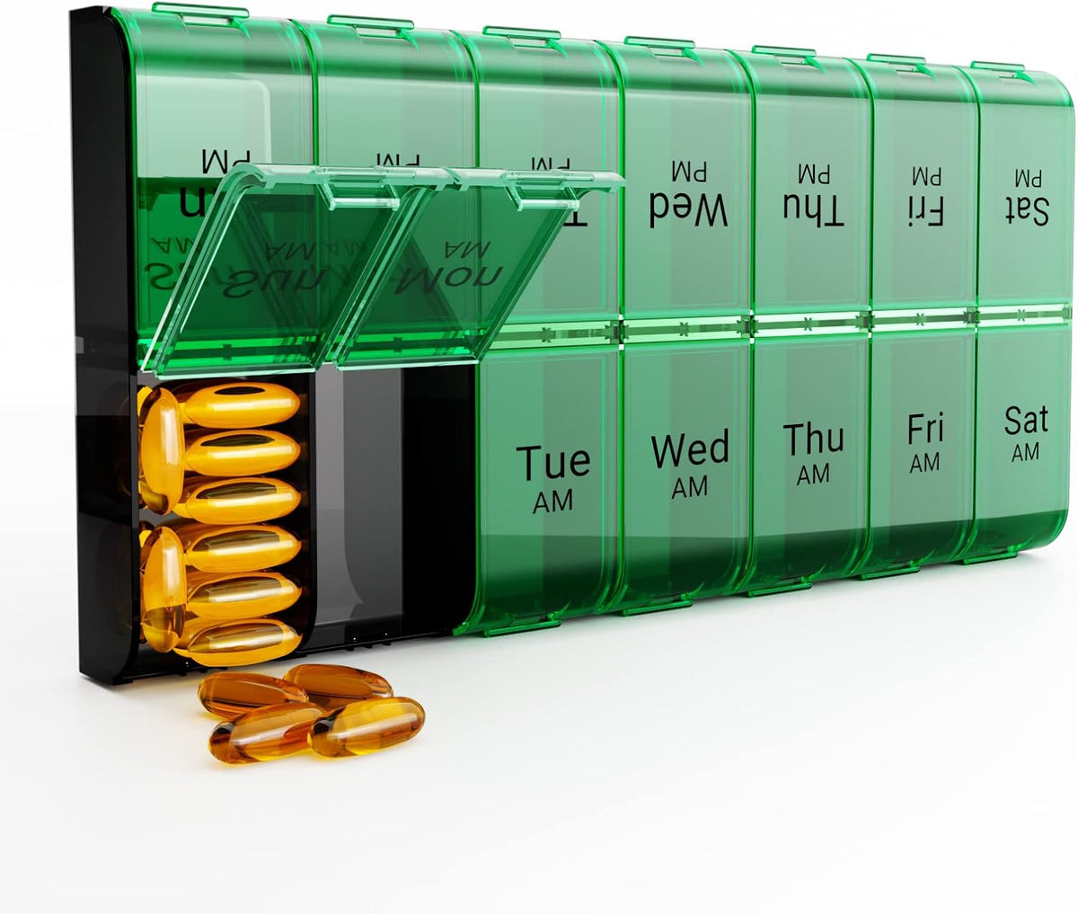 Extra Large Pill Organizer 2 Times a Day，Made for Seniors & High-Dose Users