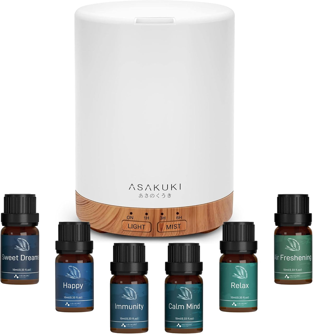 ASAKUKI Essential Oil Diffuser for Home 300 ml Quiet