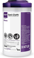 Super Sani-Cloth X-Large Germicidal Disposable Wipe, Hospital-Grade Disinfection, Purple Top, 1 Canister of 75 XL 5'' x 8'' Wipes