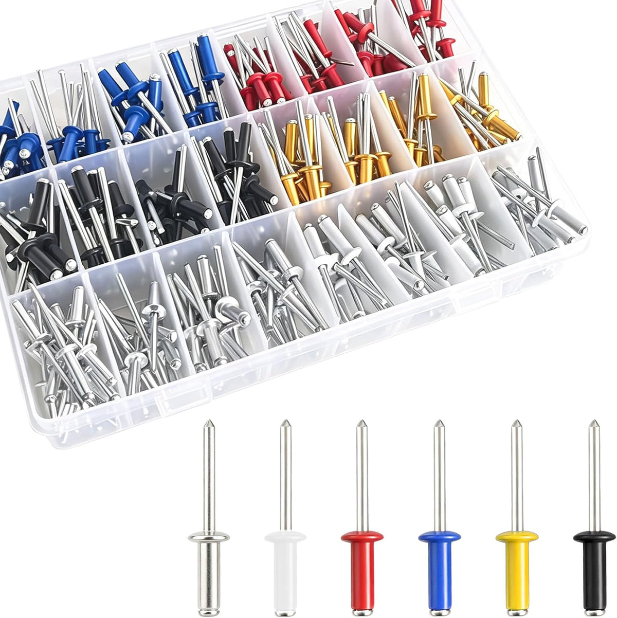 Wensilon (250Pcs) 3/16"x1/2" Aluminum blind pro Rivets,Aluminum Grip and Steel Mandrel