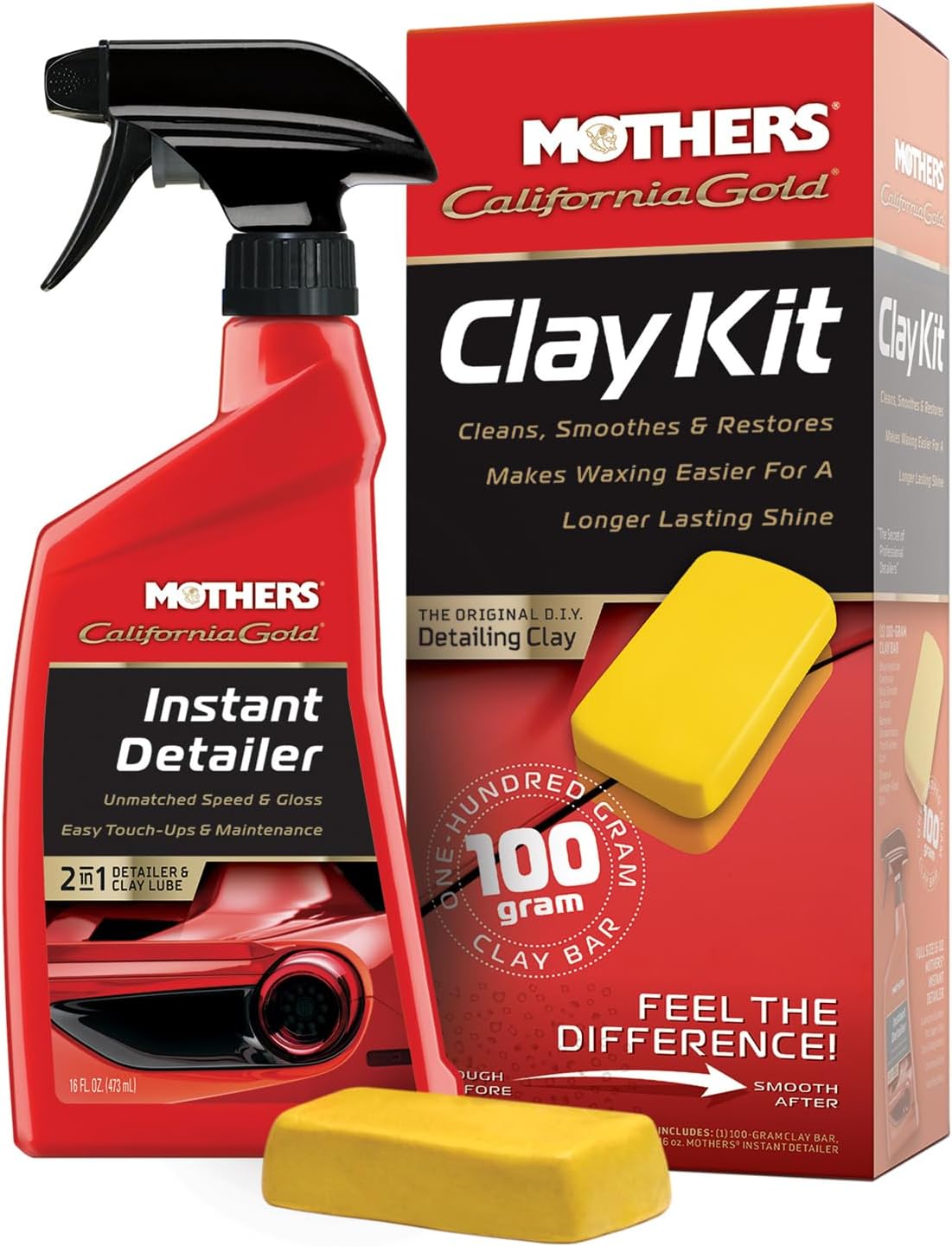 Mothers California Gold 3 Clay Bar Complete Kit, 3 80-gram Clay Bars, 07240