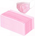 Wecolor 100 Pcs Pink Masks, Disposable Face Mask, 3 Ply Protection Masks