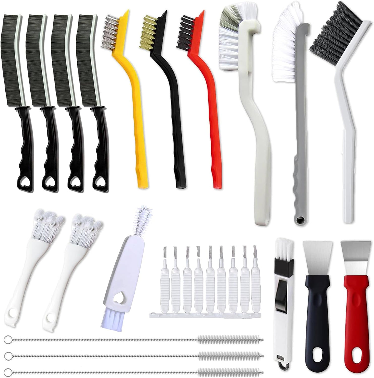 16Pcs Crevice Cleaning Brush Set, Hard Bristle Scrub Brushes for Gaps