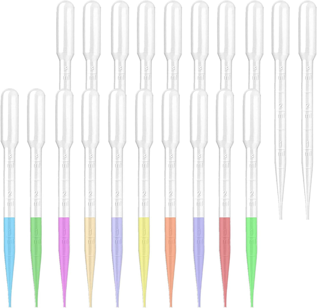 Moveland 200PCS 3ml Disposable Plastic Transfer Pipettes for Oil Lab Art
