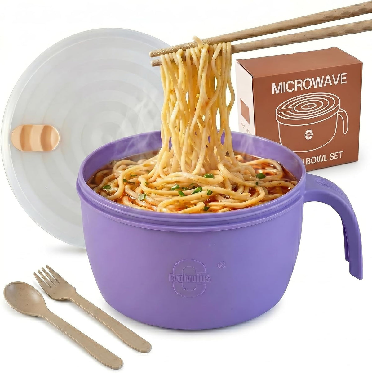 Large Ramen Bowl,Microwave Ramen Cooker,Microwave Pasta Cooker 48oz,College Dorm Room Essentials for Girls for Boys, Apartment Essentials, BPA-Free. (black)