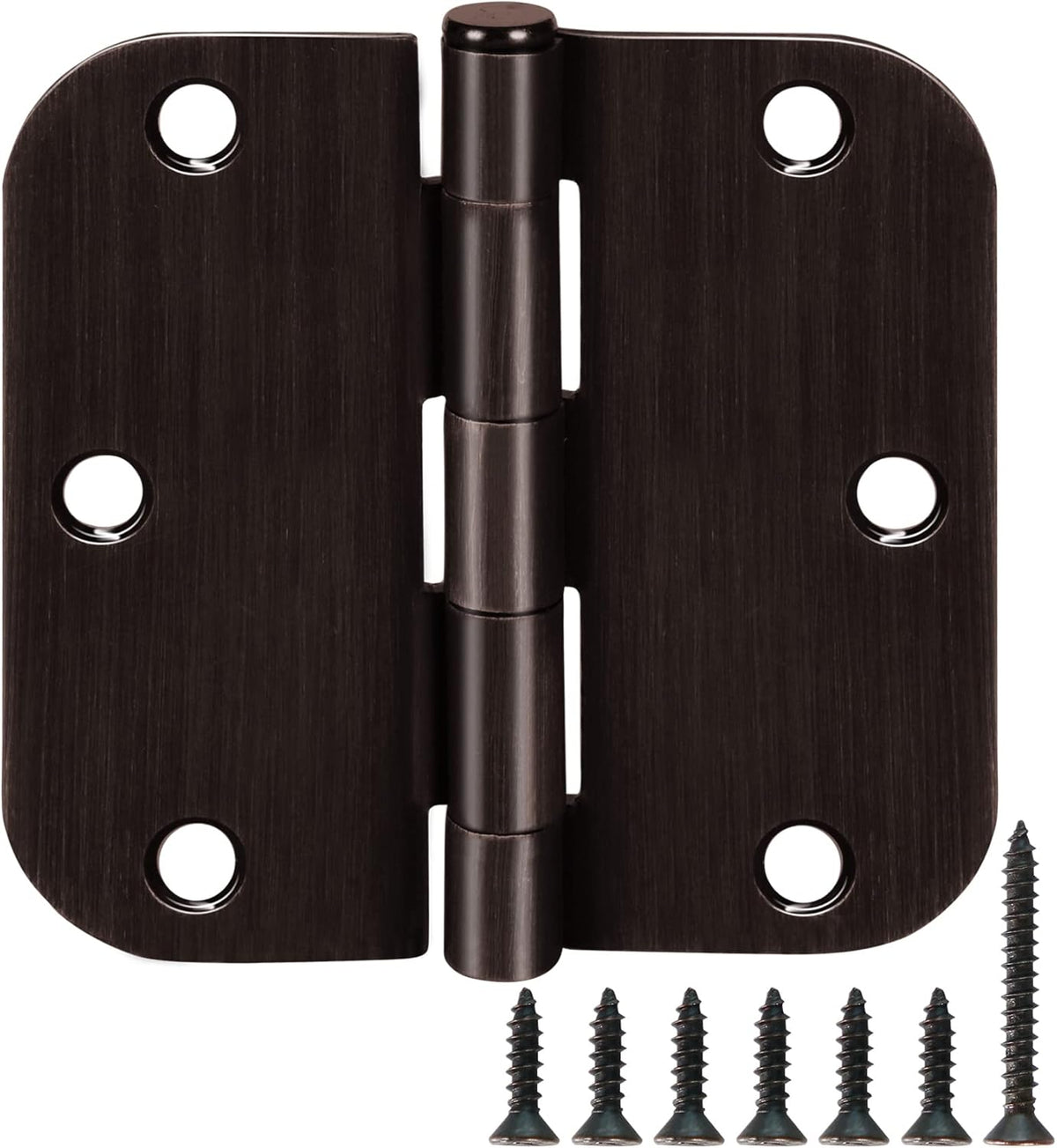 TDCHINGES Rounded Matte Black Door Hinges 3.5 Inch 5/8" Radius Flat 30 Pack