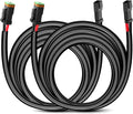 Nilight 2PCS 16 AWG 10 Feet Wiring Harness Extension Kit for LED Work Light Bar Led Pods Off Road Lights Driving Fog Light Boat Lighting, 2 Years Warranty,black