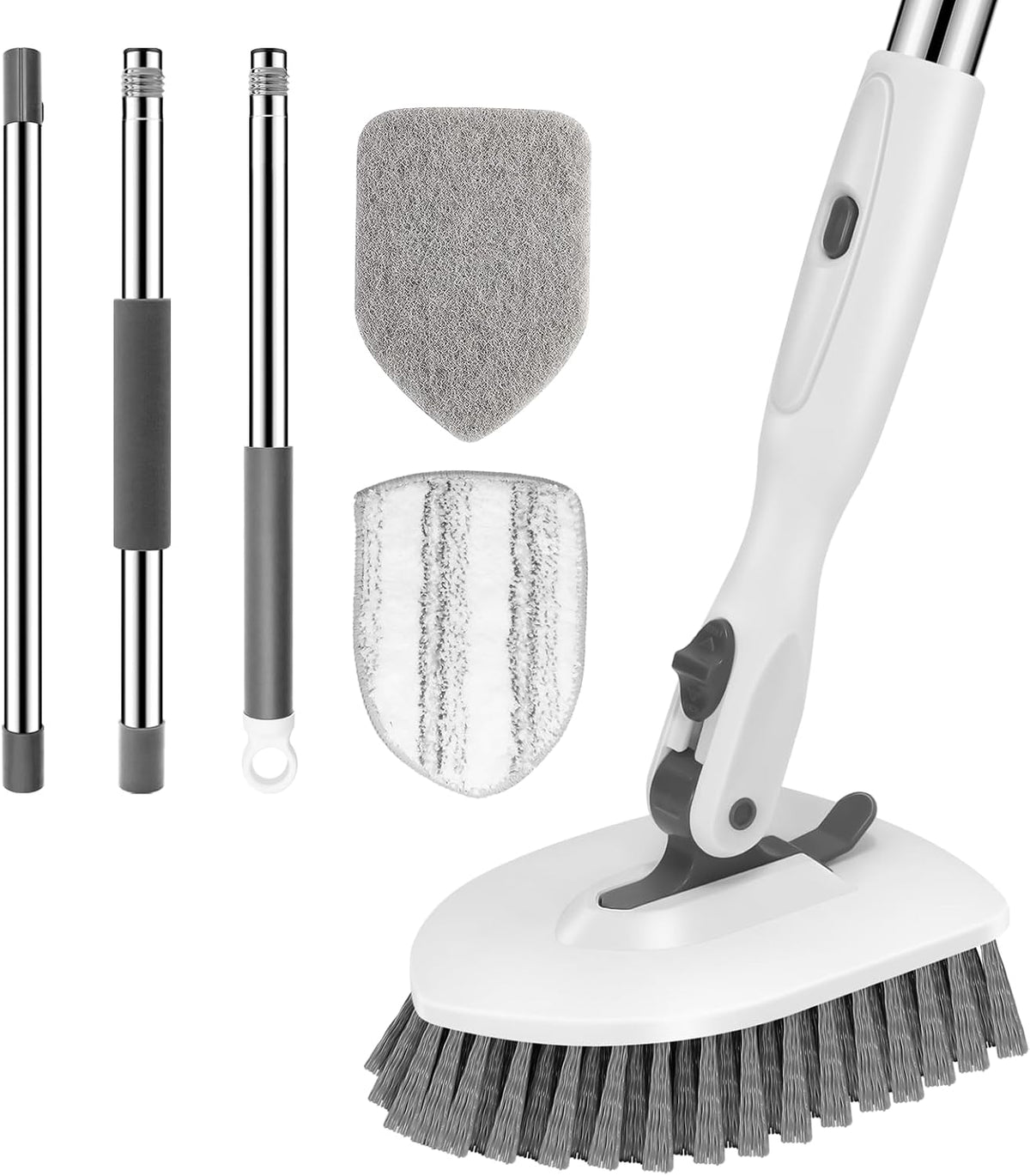 SetSail Tile Tub Scrubber Brush 3-in-1 Shower Scrubber with Long Handle
